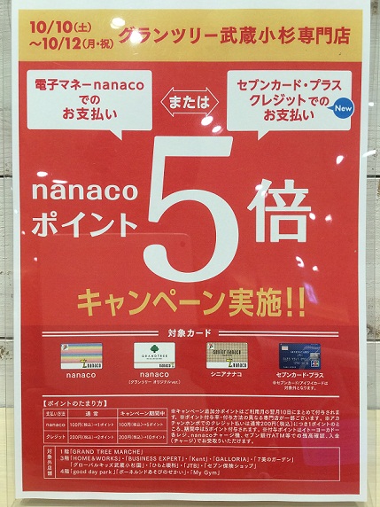 Nanacoポイント5倍キャンペーンのお知らせ Blog Jack Bunny
