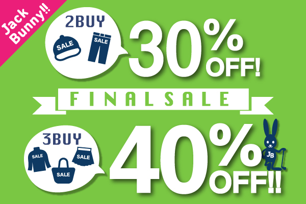 期間限定 Jack Bunny Final Sale 開催 3点購入でセール価格からさらに40 Off News Jack Bunny
